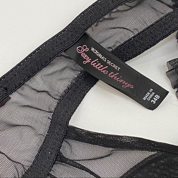 Victoria’s Secret Hot Pink Black Mesh Babydoll 34B - Picture 10 of 13